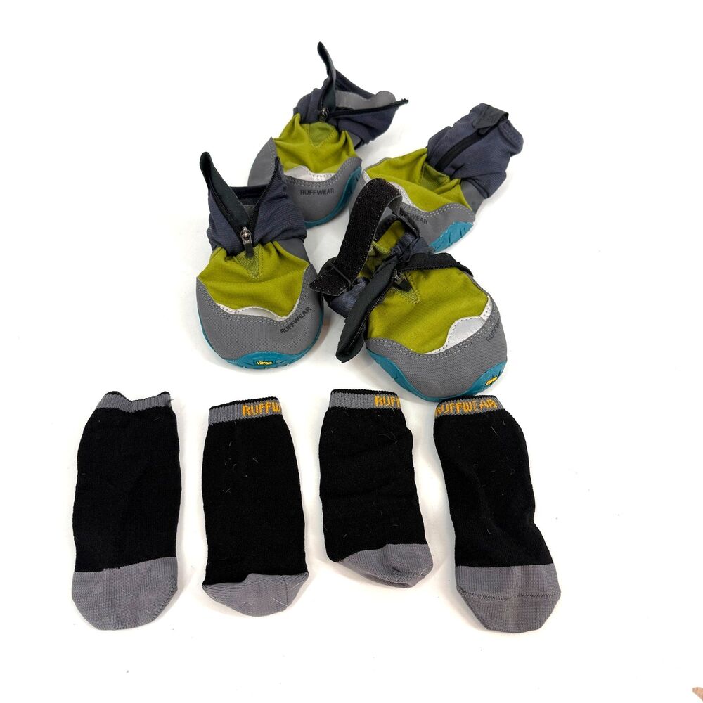 Ruffwear Polar Trex Waterproof Winter Dog Boots Socks Black Blue 3 in